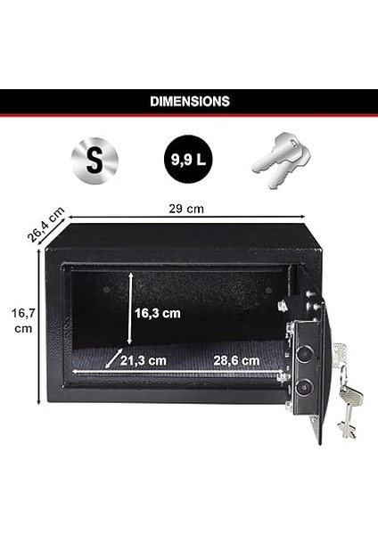 Lock Şifreli Kasa, 9 L, 16,7 x 29 x 26,4 cm fiyatları