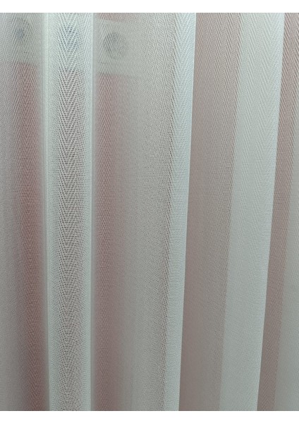 Ayıntab Lüx Balık Sırtı Desen 1/3 Sık Pile Tül Perde - Ekru 550GRAM Kırışmaz
