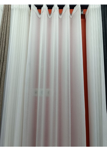 Ayıntab Lüx Balık Sırtı Desen 1/3 Sık Pile Tül Perde - Ekru 550GRAM Kırışmaz fiyatları