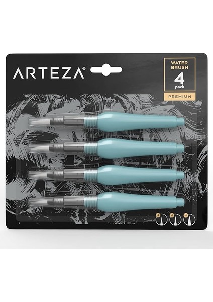 Suluboya Boyama Için Su Fırçası Kalemleri, 4'lü Su Kalemi Seti, Çeşitli Yumuşak Naylon Kıl Ucu Boyutları, Kendinden Nemlendirici, Doldurulabilir Su Fırçası Seti, Aquarelle Mürekkep Için