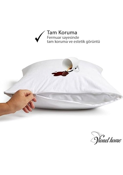 Home 2 Li Paket Pamuklu, Sıvı Geçirmez Yastık Koruyucu Alez, Havlu Yüzey Yastık Alezi fiyatları