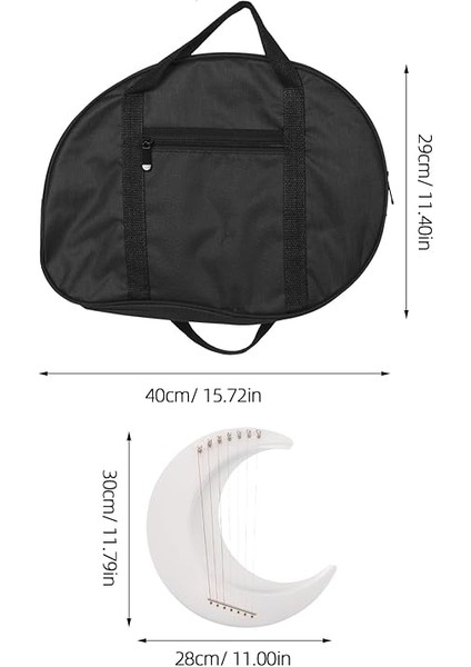 Mini 7 Telli Lir Arp Ay Şeklinde Ahşap Telli Çalgı ve Akort Anahtarı ile Müzik Pratiği Öğrenme ve Performans Için fiyatları