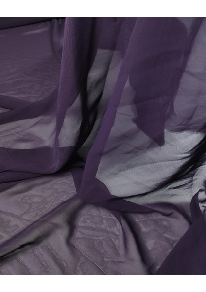 Koyu Mor Renkte Şifon En: 145 cm