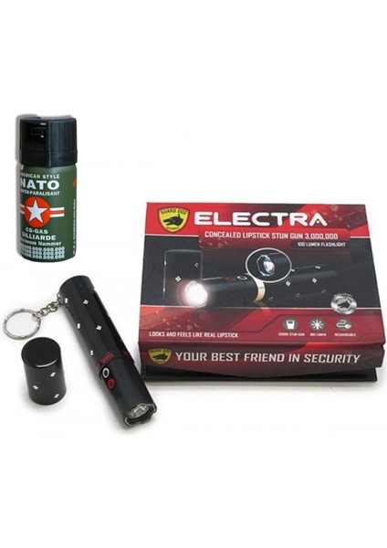 Ruj Şeklinde Eleektro Şok Cihaazı + Biber Gaz Hediyeli