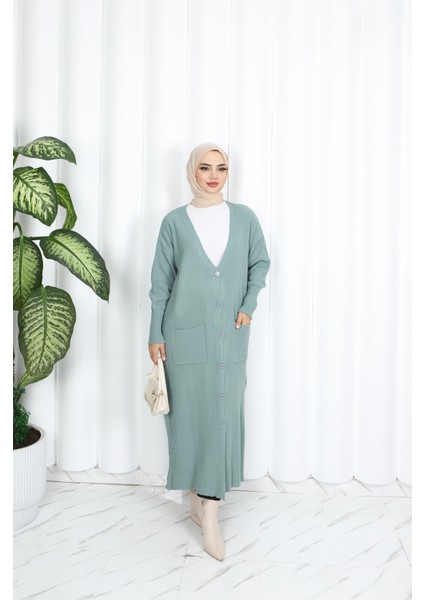 Cepli Uzun Triko Hırka