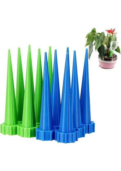12 Adet Otomatik Bitki Sulama Çivisi, Koni Bitki, Damla Sulama Kazığı, Bahçe, Ev, Iç ve Dış Mekan Için