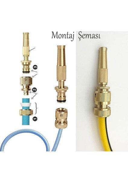 Ayarlanabilir Sulama Başlığı Sarı Renk Hortum Bağlantı Aparatlı Sök Tak Bahçe Araba Yıkama indirimleri