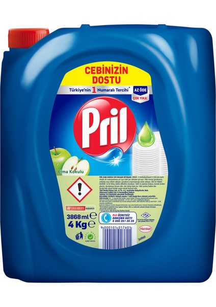 Sıvı Bulaşık Deterjanı 4kg Elma