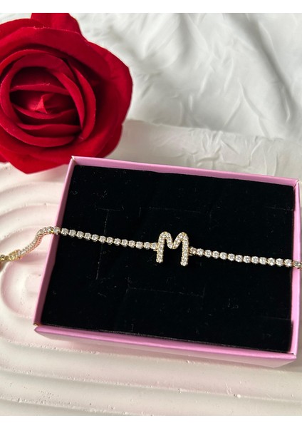 Zirkon Taşlı Harfli Su Yolu Xuping Bileklik Altın Renk Şık Kadın Bileklik Sevgiliye Hediye Kutulu indirimleri