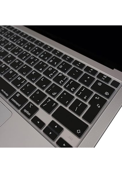 Arapça Klavye Koruyucu Macbook Air M1 13INÇ (Touchıd'li Air) A2337 A2179 Uk Enter ile Uyumlu Siyah modelleri