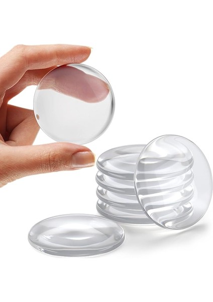 Home Duvar Kapı Kolu Stoper 5 cm Set 6 Şeffaf Kauçuk Kapı Kolu Kapı Kolu Için Yuvarlak Duvar Koruması. Koruyucu Kapı Tamponu Duvar Susturucu - Kendinden Yapışkanlı