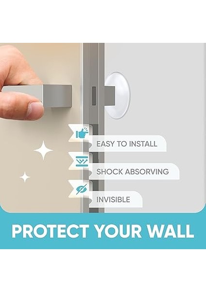 Home Duvar Kapı Kolu Stoper 5 cm Set 6 Şeffaf Kauçuk Kapı Kolu Kapı Kolu Için Yuvarlak Duvar Koruması. Koruyucu Kapı Tamponu Duvar Susturucu - Kendinden Yapışkanlı fiyatları