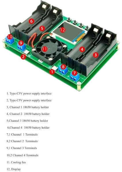 Dijital Ekran Pil Kapasitesi ve Direnç Test Cihazı - Lityum Pil Gücü Dedektörü Modülü 18650 Test Metre Çift Tip-C Arayüzü fırsatları