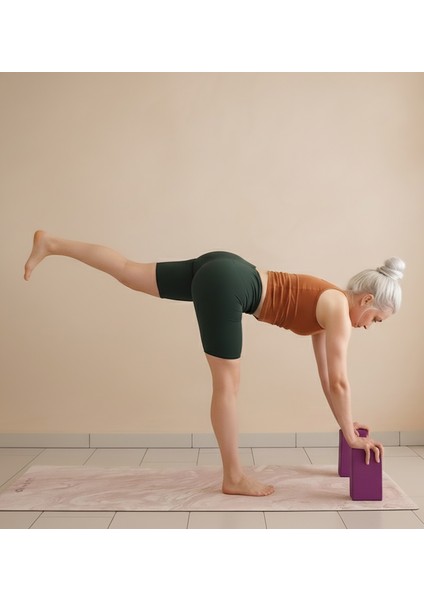 Çiftli Tatlısert Eva Yoga Blok Pilates Bloğu Eğimli Kenar Kaymaz Yüzey Denge Blokları modelleri