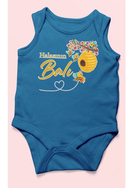 Halasının Balı Baskılı Bebek Zıbını – Çıtçıtlı Body 8 Renk | %100 Pamuk Sıfır Kol fiyatları