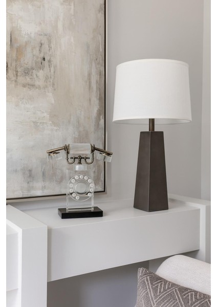 Cam Dekoratif Telefon | Vintage Retro Tasarım | Kristal Cam Obje | Lüks Ev Ofis Masa Süsü | Şık Hediye Seçeneği | 20×14×25 cm modelleri