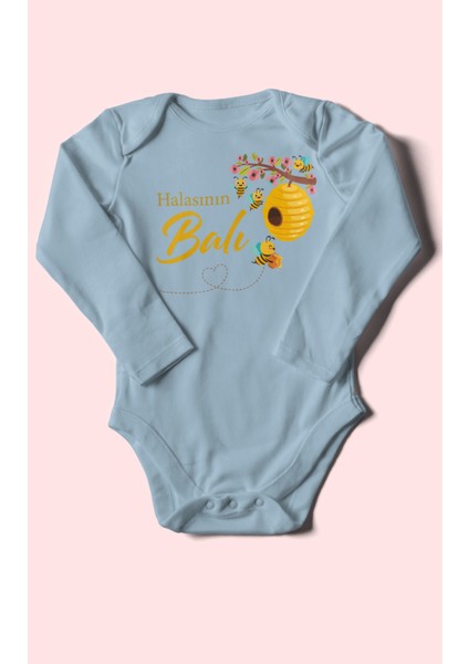 Halasının Balı Baskılı Bebek Zıbını – Çıtçıtlı Body 8 Renk | %100 Pamuk Uzun Kol fiyatları