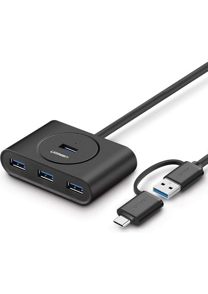 USB A/usb C To 4 Port USB 3.0 Hub Çoklayıcı Siyah 1 Metre