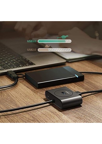 USB A/usb C To 4 Port USB 3.0 Hub Çoklayıcı Siyah 1 Metre indirimleri