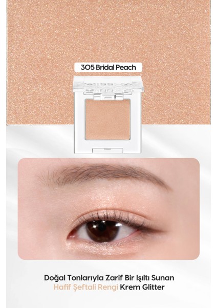 Kalıcı, Topaklanma Yapmayan, Simli Tekli Krem Far Modern Shadow Glitter (305 Bridal Peach) indirimleri