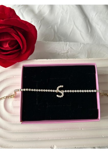 Zirkon Taşlı Harfli Su Yolu Xuping Bileklik Altın Renk Şık Kadın Bileklik Sevgiliye Hediye Kutulu modelleri