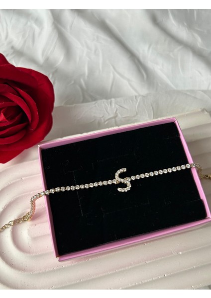 Zirkon Taşlı Harfli Su Yolu Xuping Bileklik Altın Renk Şık Kadın Bileklik Sevgiliye Hediye Kutulu fırsatları