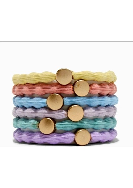 Claire's 6’lı Patel Renk Lastik Saç Tokası modelleri