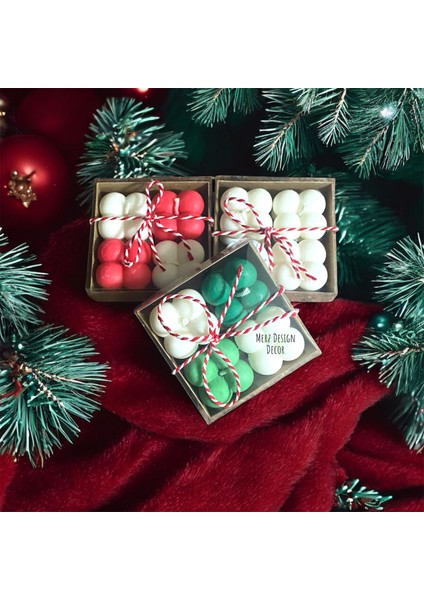 Kraft Kutuda Yılbaşı Yeni Yıl Noel Için 4 Lü Mini Hediyelik Bubble %100 Doğal Soya Wax Mum Set fiyatları
