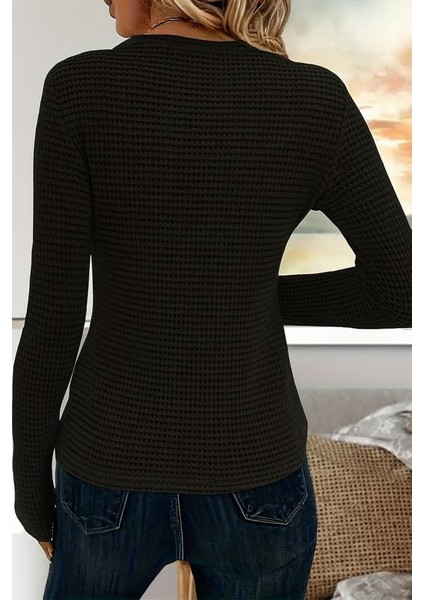 Eyesof Kadın Uzun Kollu Bisiklet Yaka Triko Kazak modelleri