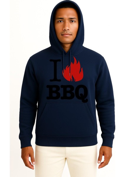 Kapüşonlu Barbecue Grill T-Shirt Babb Bros Bbq Göğüs Tasarımlı Unisex Sweatshirt
