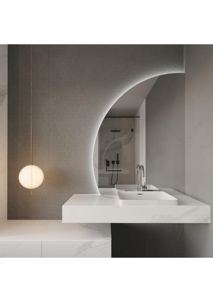 Halo Yarım Ay LED Ayna – Modern Minimal Duvar Aynası modelleri