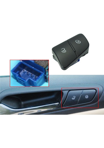 Passat B6 2011 Merkezi Kilitleme Kilit Düğmesi Tuşu Butonu 3C0962125B modelleri