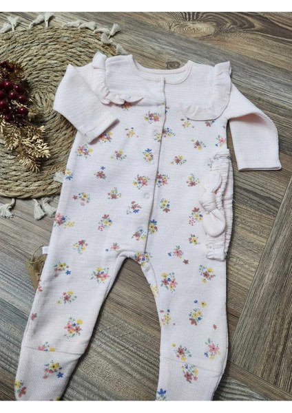 Aprıl Garden Kız Bebek Bandanalı Tulum - Ekru Vepembe modelleri