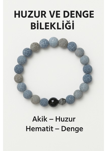 Doğal Akik - Hematit Enerji ve Denge Sağlayan Bileklik | Akik ve Hematit Taşı