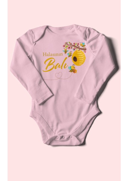 Halasının Balı Baskılı Bebek Zıbını – Çıtçıtlı Body 8 Renk | %100 Pamuk Uzun Kol fiyatları