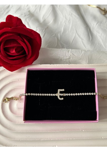 Zirkon Taşlı Harfli Su Yolu Xuping Bileklik Altın Renk Şık Kadın Bileklik Sevgiliye Hediye Kutulu modelleri