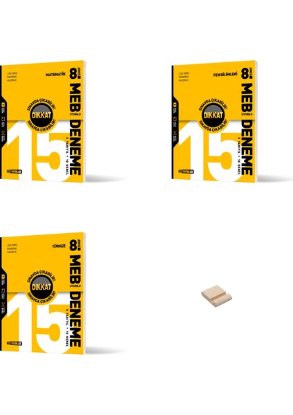 Hız Lgs 8. Sınıf Matematik Fen ve Türkçe Meb Uyumlu Deneme Sınavı 3lü Set + Telefon Standı
