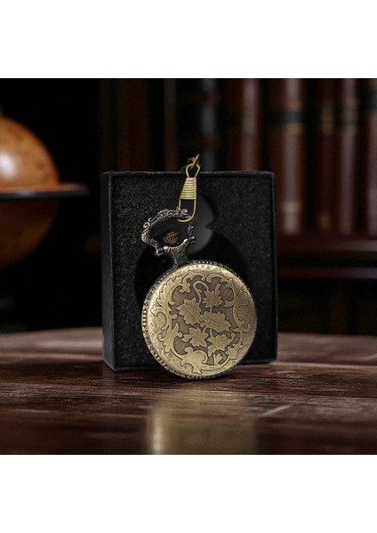 Kişiye Özel Kutulu Çapalı Kabartmalı Quartz Köstekli Saat fiyatları