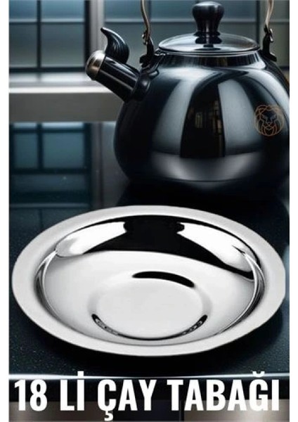 18 Li Metal Çay Tabağı Veneta Design Seti