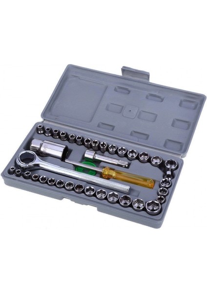 40 PARÇA LOKMA TAKIMI PLASTİK KUTULU COMBINATION SOCKET WRENCH SET (4887)
