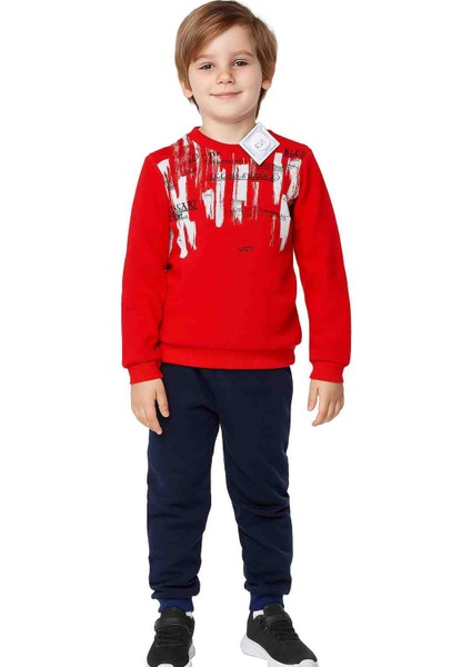 Şardonlu Kışlık Erkek Çocuk Eşofman Takımı