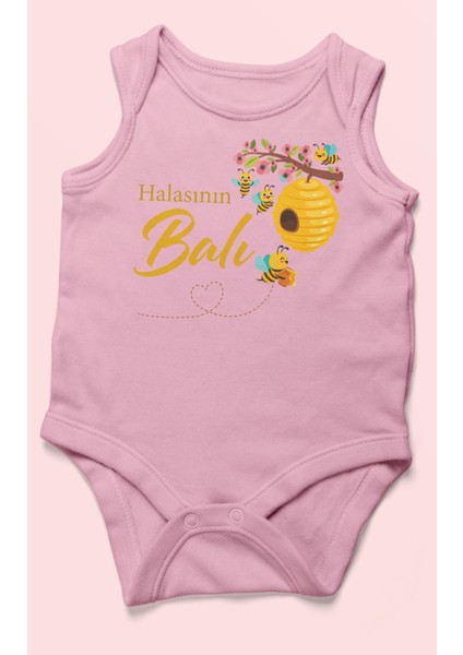 Halasının Balı Baskılı Bebek Zıbını – Çıtçıtlı Body 8 Renk | %100 Pamuk Sıfır Kol fiyatları