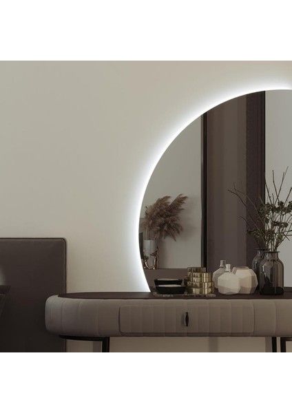 Halo Yarım Ay LED Ayna – Modern Minimal Duvar Aynası