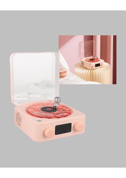 Retro Bluetooth Hoparlör Pembe fırsatları