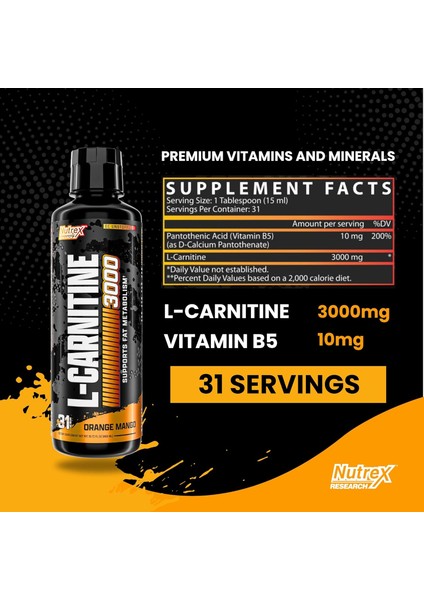 Research Liquid Carnitine Karnitin Termojenik Fat Burner 3000