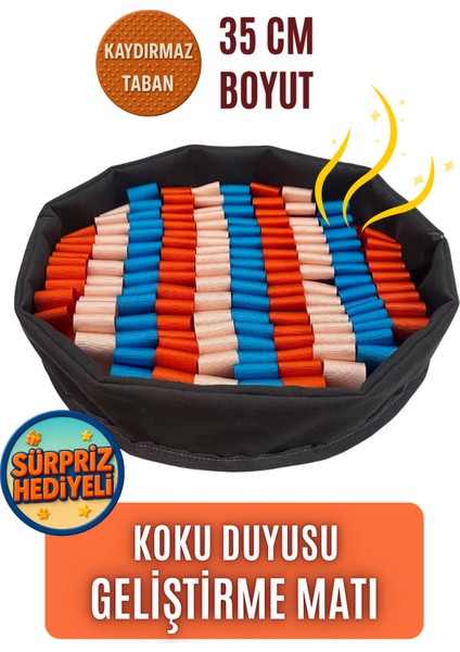 Bulyut (35 Cm) - Köpek Koku Eğitim Matı, Bulma, Koklama ve Yavaş Yeme Oyuncağı, Kaymaz Taban