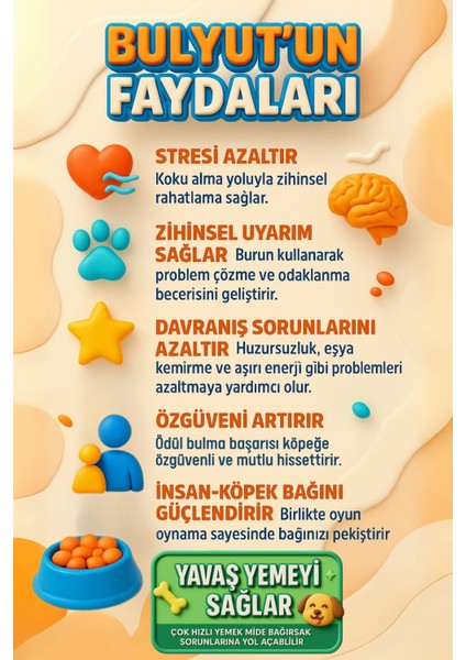 Bulyut (35 Cm) - Köpek Koku Eğitim Matı, Bulma, Koklama ve Yavaş Yeme Oyuncağı, Kaymaz Taban fırsatları