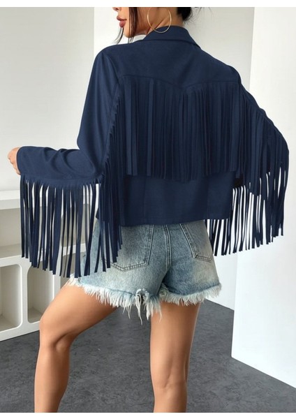 Eyesof Kadın Uzun Kollu Yakalı Kısa Püsküllü Süet Ceket fiyatları