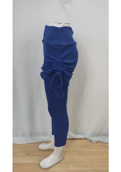 Eyesof Kadın Yüksek Bel Yandan Büzgülü Alttan Uzun Kaşkorse Tayt Etek