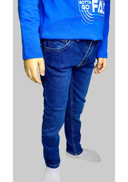 Erkek Çocuk Denim Düz Mavi Ligrasız Kot Pantolon fiyatları